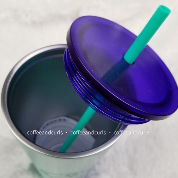 SOLD green blue ombre gradient tumbler 24oz - Picture 5 of 9